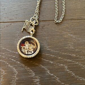 Trump Charm Necklace Rhinestones